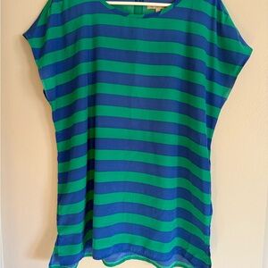 GAP Green and Blue Striped Sz Large Shirt